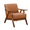 Okak Modern Accent Chair Living Room Chair with Comfy Fabric Upholstered 1pc Solid Rubber Wood Stylish Armchair for Reading Room Bedroom - 3 of 4