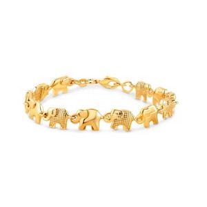 RMZ GOLD NYC 18K Gold Plated Elephant Anklet For Women 10'' - 1 of 2