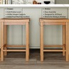 Now Furniture 24" Counter Stool, Wooden Backless Bar Height Kitchen Stool - 3 of 4