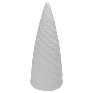 Northlight 10" White Ceramic Cone Tree Christmas Decoration - 1 of 4
