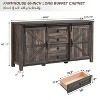 SinCiDo Farmhouse 60"Dressing Table with Sliding Barn Door and 4 Drawers,Drawer Cabinet Living Room,Bedroom,Coffee Bar - 3 of 4