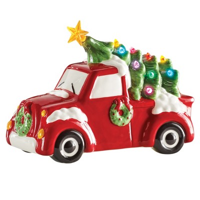 Collections Etc Led Lighted Vintage Red Truck Holiday Decoration : Target