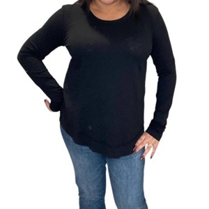 Women's Center Rib Mix Crewneck Tee - bobi - 1 of 3