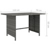 vidaXL Patio Dining Table Gray 43.3"x27.6"x25.6" Poly Rattan - 4 of 4