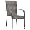 vidaXL Patio Dining Set 3 Piece Garden Outdoor Lawn Yard Terrace Balcony Dining Dinner Table and Chair Seat Seating Furniture Gray and Black - 3 of 4