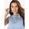 Roaman's Women's Plus Size Lace Yoke Top - 4 of 4
