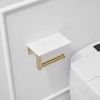 BWE Wall Mount Toilet Paper Holder With Natural Marble Shelf Tissue Storage Holder In Brushed Gold - 2 of 4