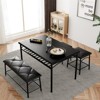Dining Table Set for 4, Kitchen Table Set with 2 Chairs and 1 Bench, Dining Furniture Set with Storage Rack for Small Space, Apartment - 4 of 4
