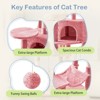 SEVOBAL Pet Tower 44" Cat Tree Tower, Multi-Cat Climbing Tower with, Natural Sisal Scratching Posts, Hammock, Pink, 17.72"*44.49"*13.78" - 2 of 4