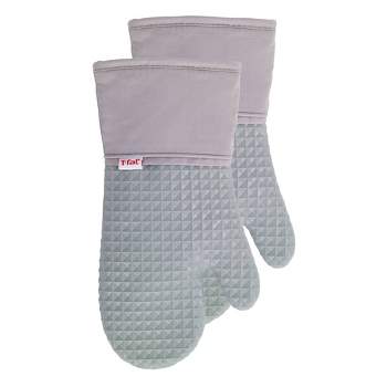 Lavish Home M036904 14.75 x 5.5 in. Silicone Oven Mitts Gray