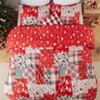 Nasitip Christmas Duvet Cover, Reversible Printed Comforter Cover Set Christmas Holiday Decorative Bedding, Red Duvet + 2 Pillow Shams, Snowflake - 4 of 4