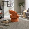 30.3" Velvet Swivel Barrel Chair with Open Back and 360° Pedestal Base for Living Room or Bedroom-Cuddlewood - 3 of 4
