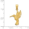 Black Bow Jewelry 14k Yellow Gold Diamond Cut Hummingbird Pendant - 4 of 4