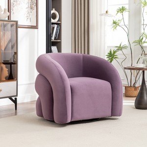 SEYNAR Modern Glam Velvet 360 Degree Swivel Accent Armchair with Tufted Back - 1 of 4