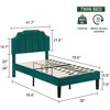 VECELO Upholstered Platform Bed Frame with Tufted Adjustable Headboard, Mattress Foundation, Wood Slat Support, Bed Frame - 3 of 4