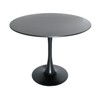 LeisureMod 5-Piece Dining Set with 35" Round Iron Pedestal Dining Table and 4 ABS Plastic Side Chairs with Gold Base - 4 of 4