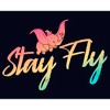 Girl's Dumbo Stay Fly Rainbow T-Shirt - 2 of 4