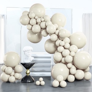 PartyWoo Balloons White Sand Off White Beige Cream Ivory 18 12 10 5 Inch 100 pcs - 1 of 4