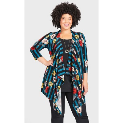 Women's Plus Size Tea Tree Duet Longline Tunic - Teal Floral | Avenue ...
