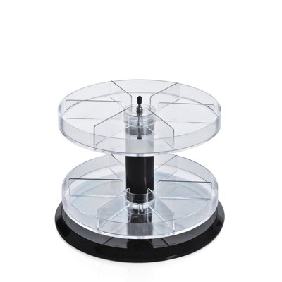 Clear Acrylic Two Tier Revolving Display Rack with 12 Sections