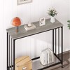33.5 Inch Entrance Table,Sofa Table with Glass Shelf and Metal Frame Narrow Entrance Table - 4 of 4