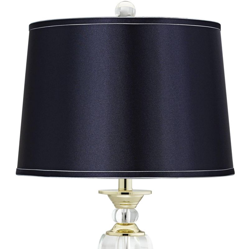 Vienna Full Spectrum European Style Table Lamp 28.75" Tall Brass Faceted Clear Crystal Urn Navy Blue Hardback Drum Shade Living Room Bedroom, 3 of 7