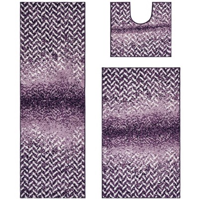 Casablanca Collection 100% Micro Polyester 3 Piece Bath Rug Set - Better Trends