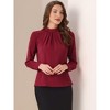 Allegra K Women's Business Casual Stand Collar Chiffon Long Sleeve Blouse - 4 of 4