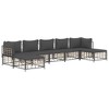 vidaXL Poly Rattan Anthracite Patio Lounge Set - 7 Piece Garden Furniture with Gray Cushions, Comfortable Seating for Outdoors, Terrace, Deck Area - 3 of 4