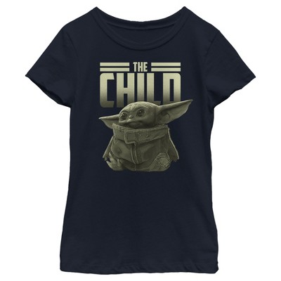 Girl's Star Wars: The Mandalorian Spring Cute Grogu Sunday Surprise T-Shirt  - Tahiti Blue - Large