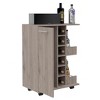 Vynxaria Stylish Bar Cart with Wine Rack, Locking Casters, and Spacious Storage - 4 of 4