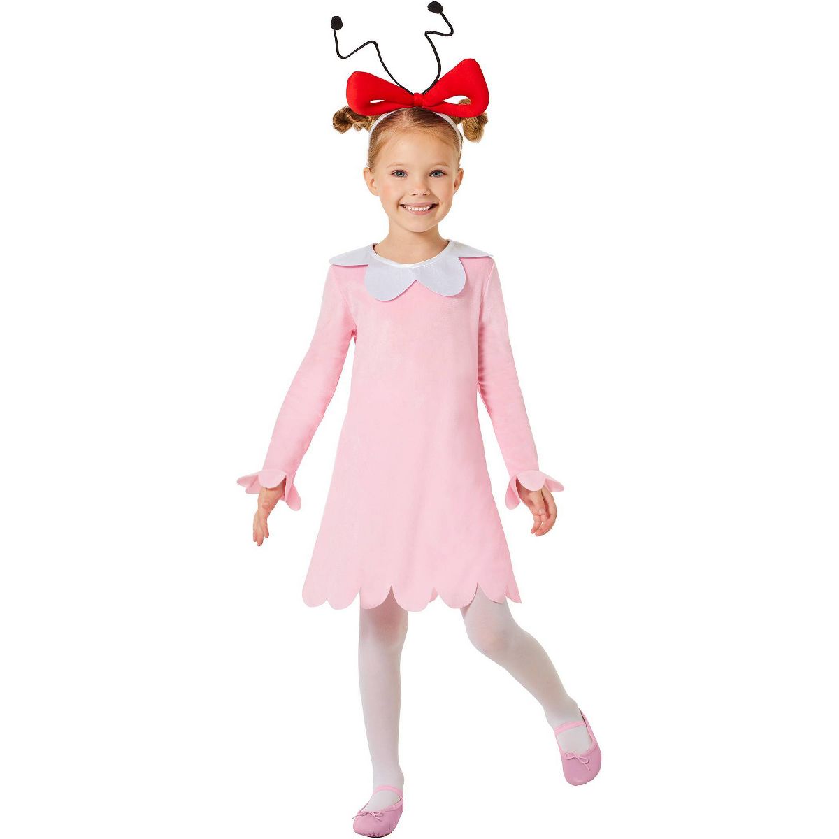 Dr. Seuss Toddler the Grinch Cindy Lou Who Costume Dress and Headband Pink