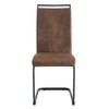 Gulches Set of 2 Vintage Brown Tech Fabric Dining Chairs - 39.3" High, 20.4" Ergonomic Backrest, 17" Deep Seat, Sturdy Metal Frame - 4 of 4