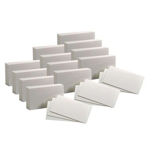 Oxford Index Cards, 3" x 5", Ruled, 100 Per Pack, 12 Packs - 1 of 3