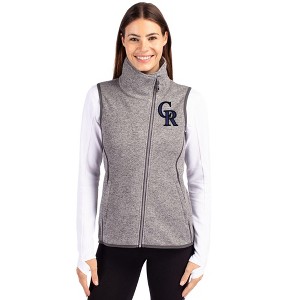 Colorado Rockies Cutter & Buck Mainsail Sweater Knit Womens Asymmetrical Vest - 1 of 1