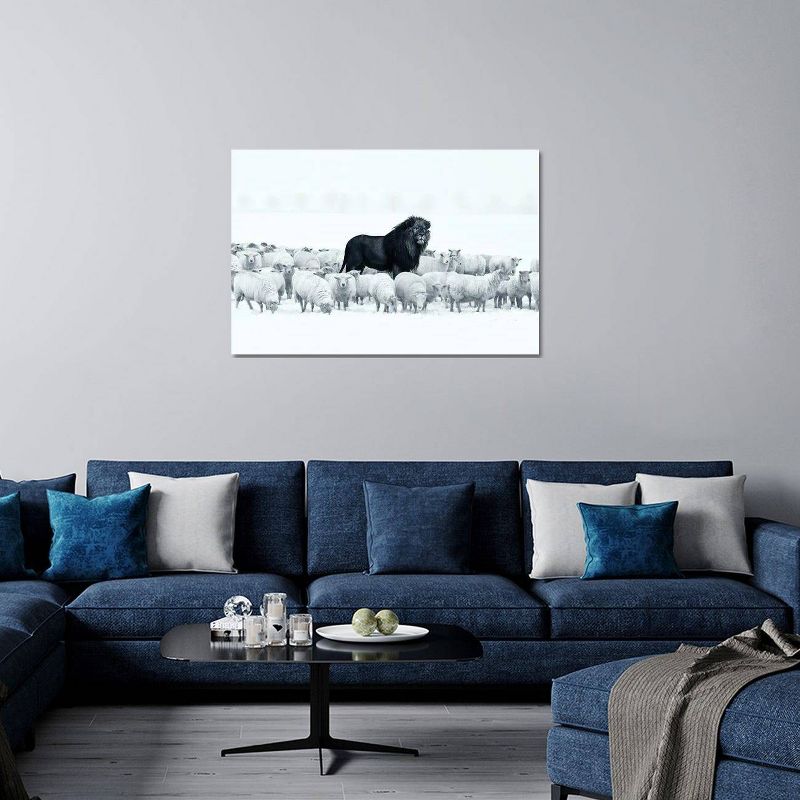 Lion Among Sheep by Ruvim Noga Unframed Wall Canvas - iCanvas, 3 of 4