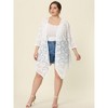 Agnes Orinda Women's Plus Size Draped Shawls Lightweight Open Front Lace Date Cardigans - 3 of 4