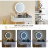 LIVAREEmlen Dressing Table with Glass Top Dressing Table,Extendable Side Table 5 Drawers Dressing Table with Mirror and Stool for Bedroom - 4 of 4
