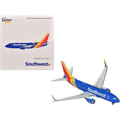 Boeing 737-700 Commercial Aircraft "Southwest Airlines" Blue with Striped Tail 1/400 Diecast Model Airplane by GeminiJets