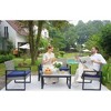 ORRD 4-Piece Acacia Wood Patio Set - Outdoor Balcony/Garden Furniture w/Table, Perfect for Porch & Backyard（Black+Brown） - 2 of 4