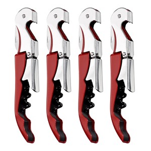 Unique Bargains Double Hinged Wine Bottle Openers with Foil Cutter 5" 4 Pcs - 1 of 4