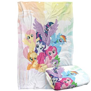 Kids' My Little Pony Tv Pony Group Silky Touch Blanket White 36X58 - 1 of 4