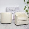 KINWELL 29" Wide Tufted PU Leather Swivel Barrel Chair (Set of 2) - 4 of 4