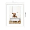 Kate and Laurel Highland Cow in Traditional Vintage Bathtub by Amy Peterson Framed Wall Art Print, 21 x 27, Oliver White Narrow - 2 of 4