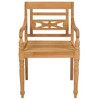 vidaXL Solid Teak Wood Batavia Garden Chairs - Set of 2 with Anthracite Polyester Cushions, Outdoor/Indoor Use, Weather Resistant, Rustic Design - 4 of 4