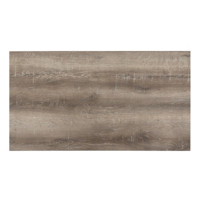 Taupe Rectangular Counter Height 3-Piece Dining Set with Beige Upholstered Stools