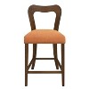 Okak Set of 2 Counter Height Bar Stools for Dining Rooms,Upholstered Heart-Shaped Hollow Back Counter Bar Stools Without Arm - 3 of 4
