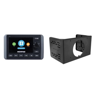 Memphis Audio SMC3 Marine Multi-Zone Media Center with Subwoofer Control, Bluetooth and Double-Din Dash Kit Adapter for 3.5" Round Mount Marine Mul... - 1 of 4