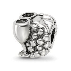 Black Bow Jewelry Polished Grapes and Wine Glasses Sterling Silver Bead Charm - 1 of 4