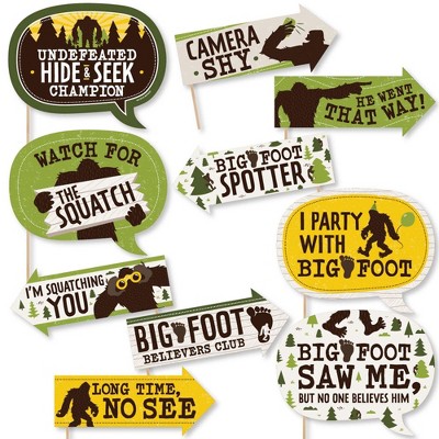 Big Dot of Happiness Funny Sasquatch Crossing - Bigfoot Party or Birthday Party Photo Booth Props Kit - 10 Piece